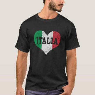 Italienische Flagge Herz Italien Italienisches Fam T-Shirt