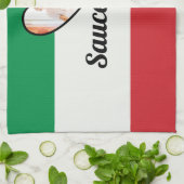 Italienische Flagge Herzlich Willkommen Foto Sauce Geschirrtuch (Gefaltet)