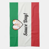Italienische Flagge Herzlich Willkommen Foto Sauce Geschirrtuch (Vertikal)