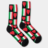 Italienische Flagge Herzmuster Italien Nationalsto Socken (Rechts)