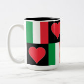 Italienische Flagge Herzmuster Patriotischer Itali Zweifarbige Tasse (Links)