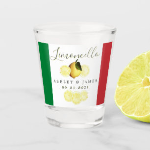 Italienische Flagge Hochzeitdatum Ihre Namen Limon Schnapsglas