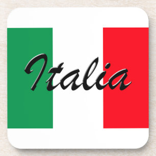 Italienische Flagge - hohe Qualität Getränkeuntersetzer