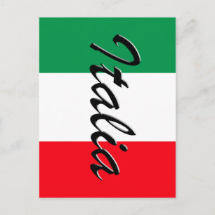 Italienische Flagge - hohe Qualität Postkarte
