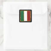 Italienische Flagge im abstrakten Gekritzel Quadratischer Aufkleber (Tasche)