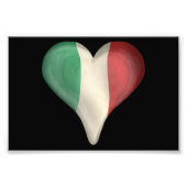 Italienische Flagge im Herzen Fotodruck (Vorne)
