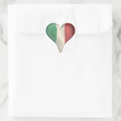 Italienische Flagge im Herzen Quadratischer Aufkleber (Tasche)