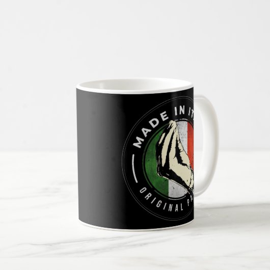 Italienische Flagge in Italien Handgesture Italia Kaffeetasse (VorderseiteRechts)