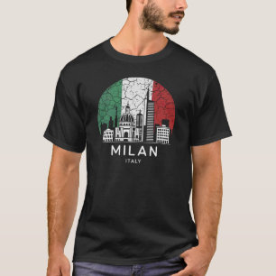 Italienische Flagge in Mailand T-Shirt