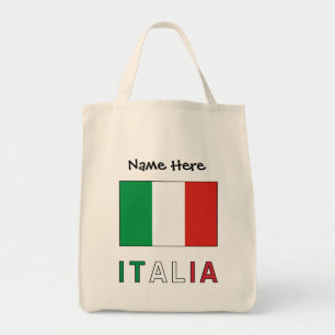 Italienische Flagge Italia Schwarze Personalisieru Tragetasche