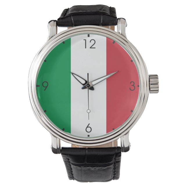Italienische Flagge (Italien) Armbanduhr (Vorderseite)