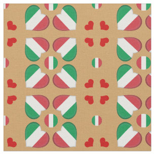 Italienische Flagge & Italien Herzerzeugnisse Stoff