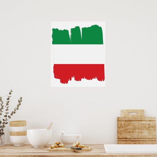 Italienische Flagge Italien Poster (Küche)