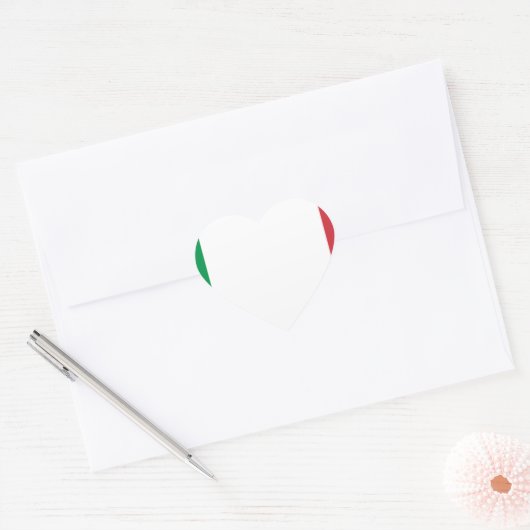 Italienische Flagge - italienische Flagge Herz-Aufkleber (Umschlag)