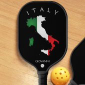 Italienische Flagge Italienische Karte Schwarz Pickleball Schläger