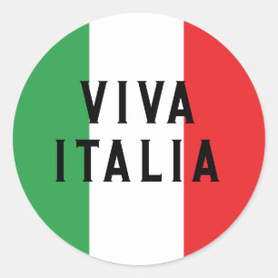 Italienische Flagge: Italienische Personalisierte  Runder Aufkleber