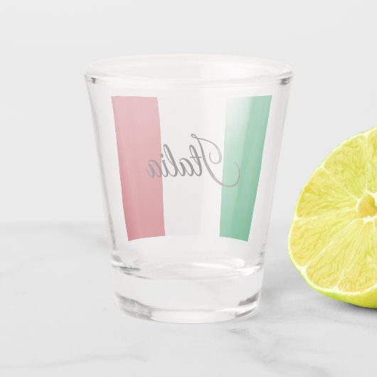 Italienische Flagge / Italienischer Landpatriot / Schnapsglas (Rückseite)