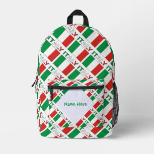 Italienische Flagge Kacheln Personalisiertes Erbe  Bedruckter Rucksack