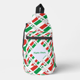Italienische Flagge Kacheln Personalisiertes Erbe  Crossbody Bag