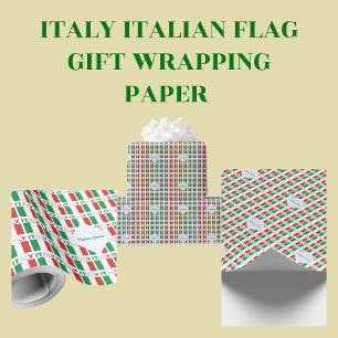 Italienische Flagge Kacheln Personalisiertes Erbe  Geschenkpapier
