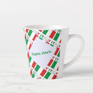 Italienische Flagge Kacheln Personalisiertes Erbe  Milchtasse