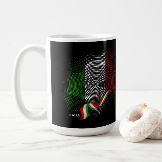 Italienische Flagge Kaffeetasse (Mit Donut)
