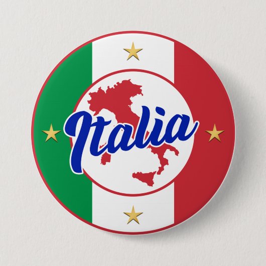 Italienische Flagge & Karte Button (Vorderseite)