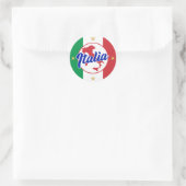 Italienische Flagge & Karte Runder Aufkleber (Tasche)