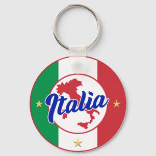Italienische Flagge & Karte Schlüsselanhänger