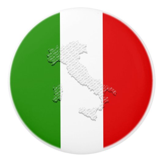 Italienische Flagge Keramikknauf (Vorderseite)