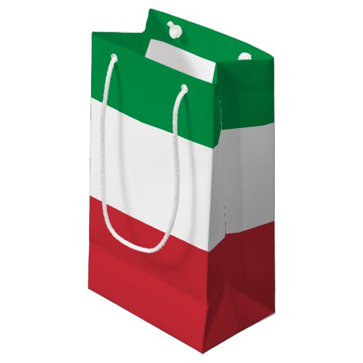 Italienische Flagge Kleine Geschenktüte (Vorderseite Schrägansicht)