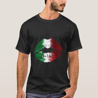 Italienische Flagge Küss Ich bin italienische Lipp T-Shirt