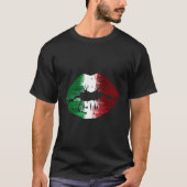 Italienische Flagge Küss Ich bin italienische Lipp T-Shirt (Vorderseite)