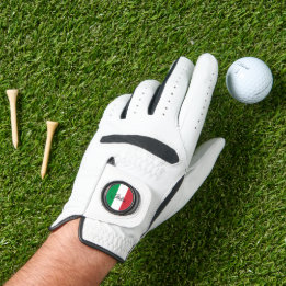 Italienische Flagge Leder Golf Glove, Italien / Ma Golfhandschuh