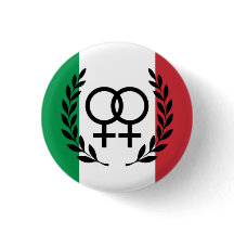 Italienische Flagge Lesbischer Stolz Pin mit Lorbe