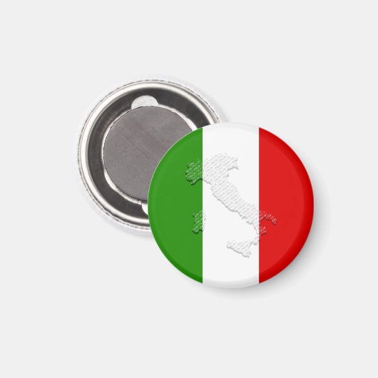 Italienische Flagge Magnet (Vorderseite/Rückseite)