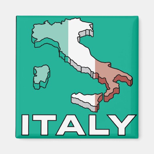Italienische Flagge Magnet (Vorne)