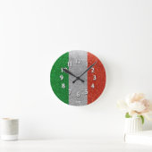 Italienische Flagge Mailand Bling Glitzer Mode Runde Wanduhr (Zuhause)