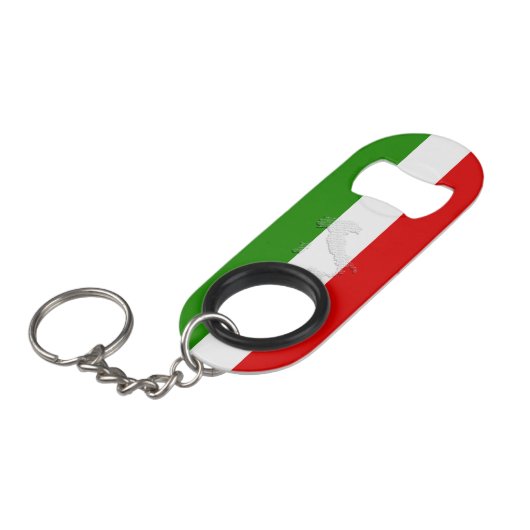 Italienische Flagge Mini Flaschenöffner (Vorderseite Schrägansicht)
