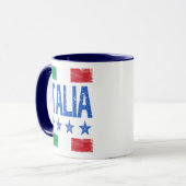 Italienische Flagge mit 4 Sternen Tasse (Vorderseite Links)