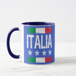 Italienische Flagge mit 4 Sternen Tasse