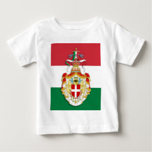 Italienische Flagge mit Abzeichen des Königreichs Baby T-shirt