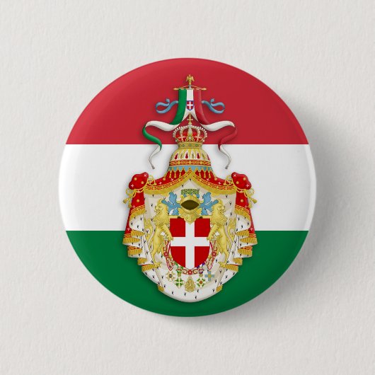Italienische Flagge mit Abzeichen des Königreichs  Button (Vorderseite)