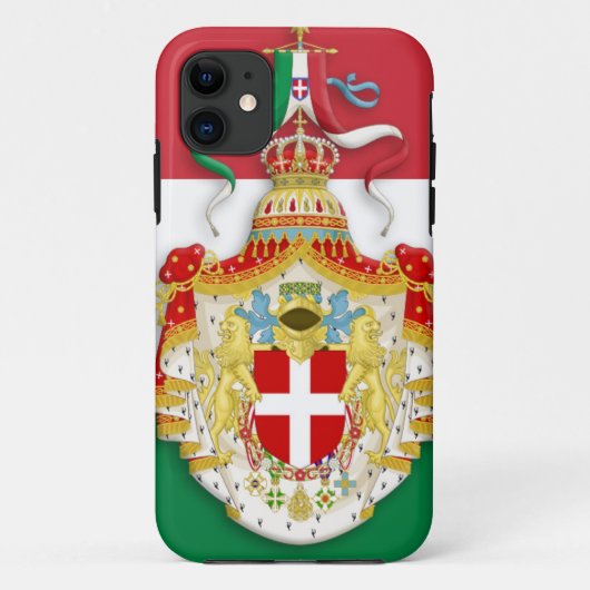 Italienische Flagge mit Abzeichen des Königreichs Case-Mate iPhone Hülle (Rückseite)