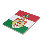 Italienische Flagge mit Abzeichen des Königreichs  Fliese (Seite)