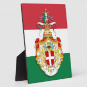 Italienische Flagge mit Abzeichen des Königreichs  Fotoplatte (Seite)