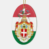 Italienische Flagge mit Abzeichen des Königreichs Keramik Ornament (Links)