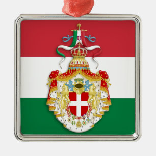 Italienische Flagge mit Abzeichen des Königreichs Ornament Aus Metall