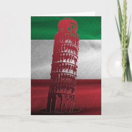 Italienische Flagge mit einem Hauch von Pisa Dankeskarte