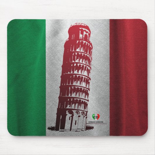 Italienische Flagge mit einem Hauch von Pisa Mouse Mousepad (Vorne)